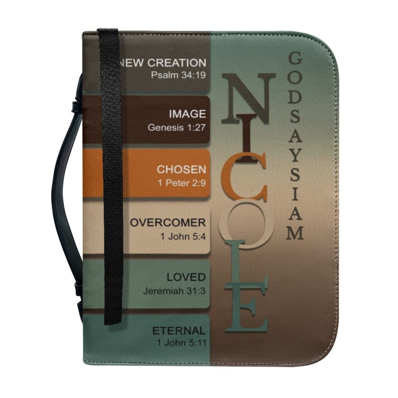 CHRISTIANARTBAG Bible Cover - Uncover the sacred meaning of your name - Custom Color - Personalized Bible Cover, CABBBCV01100226