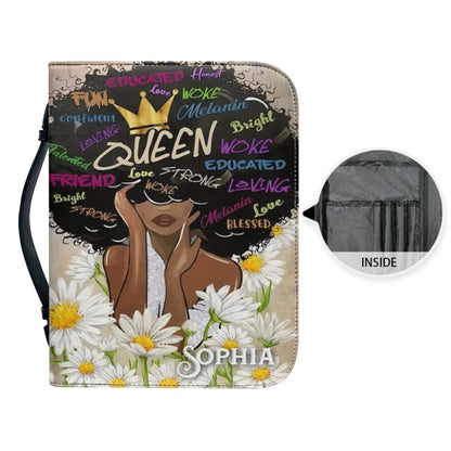 Christianartbag Bible Cover, Black Queen Love Strong Bible Cover, Personalized Bible Cover, Bible Cover For Women, Christian Gifts, CAB06060124. - Christian Art Bag