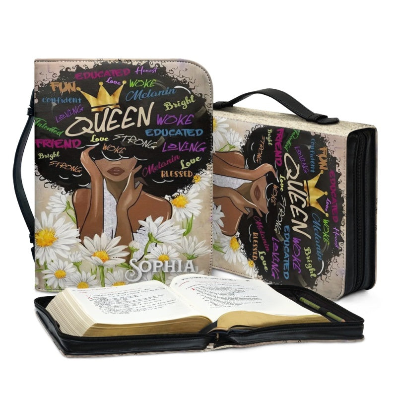 Christianartbag Bible Cover, Black Queen Love Strong Bible Cover, Personalized Bible Cover, Bible Cover For Women, Christian Gifts, CAB06060124. - Christian Art Bag