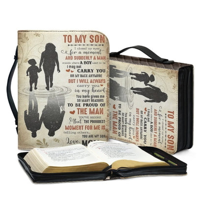 Christianartbag Bible Cover, To My Son From Mom Bible Cover, Personalized Bible Cover, Art Design Bible Cover, Christian Gifts, CAB01061223. - Christian Art Bag