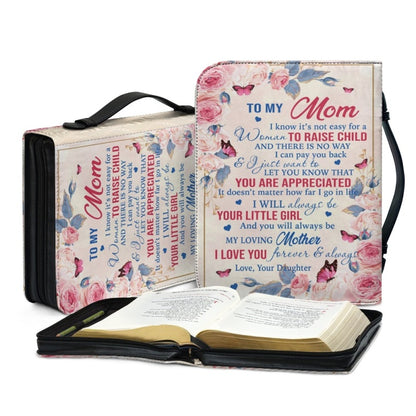 Christianartbag Bible Cover, To My Mom I Love You Butterfly Rose Bible Cover, Personalized Bible Cover, Mom Bible Cover, Mother Days Gifts, CAB07201223. - Christian Art Bag