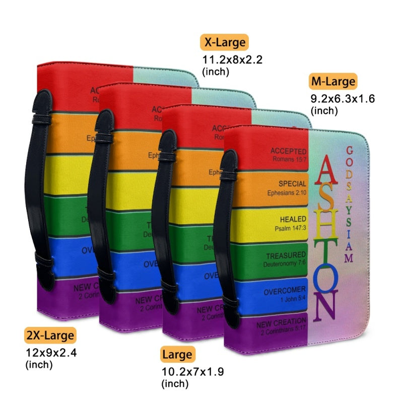 CHRISTIANARTBAG Bible Cover Rainbow - Uncover the sacred meaning of your name - Personalized Bible Cover, CABBBCV03131124.