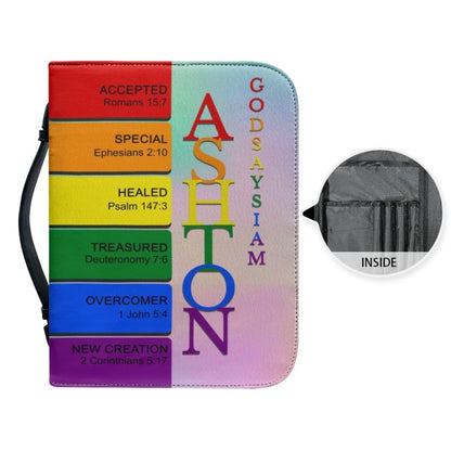 CHRISTIANARTBAG Bible Cover Rainbow - Uncover the sacred meaning of your name - Personalized Bible Cover, CABBBCV03131124.