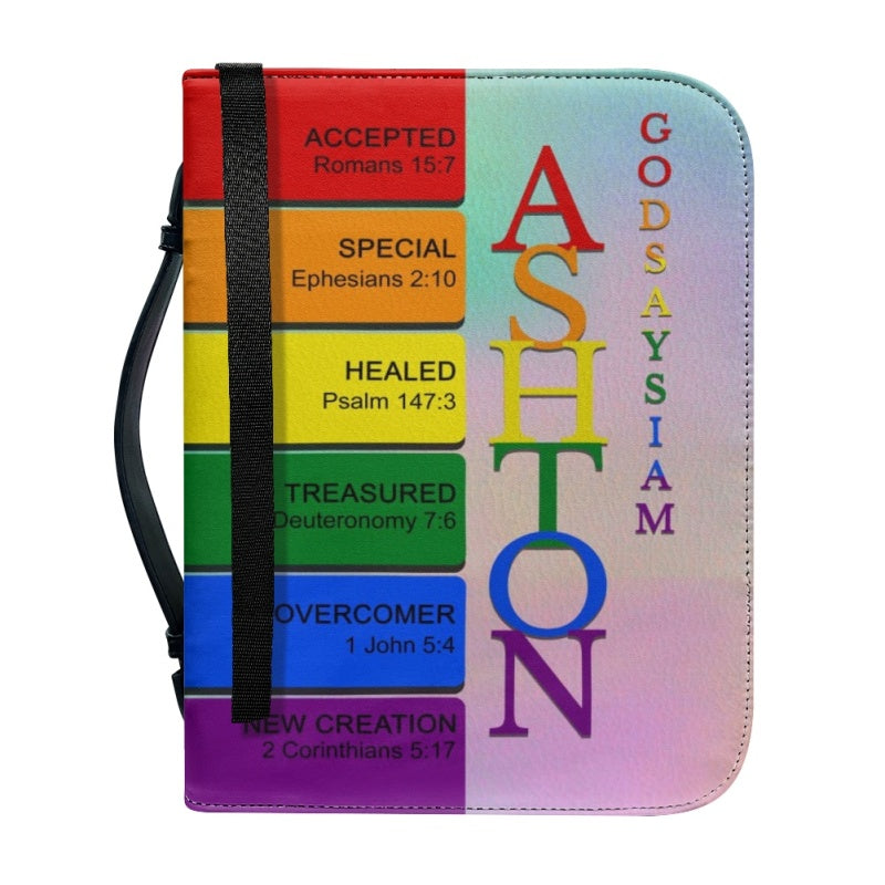 CHRISTIANARTBAG Bible Cover Rainbow - Uncover the sacred meaning of your name - Personalized Bible Cover, CABBBCV03131124.