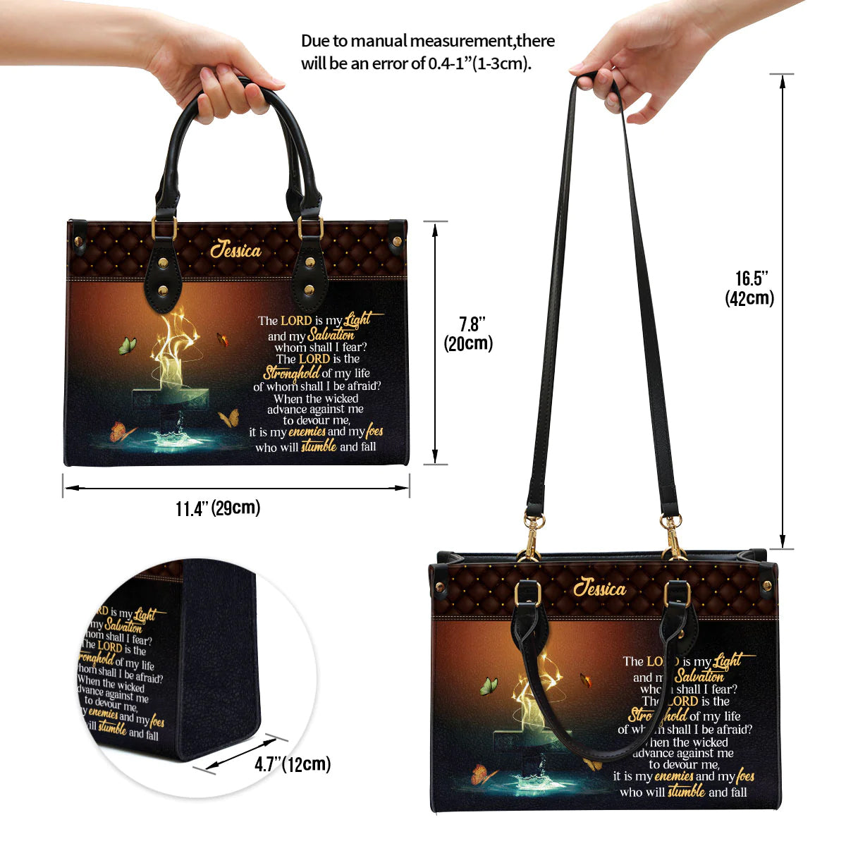 Christianart Designer Handbags, The Lord Is My Light And My Salvation, Personalized Gifts, Gifts for Women. - Christian Art Bag