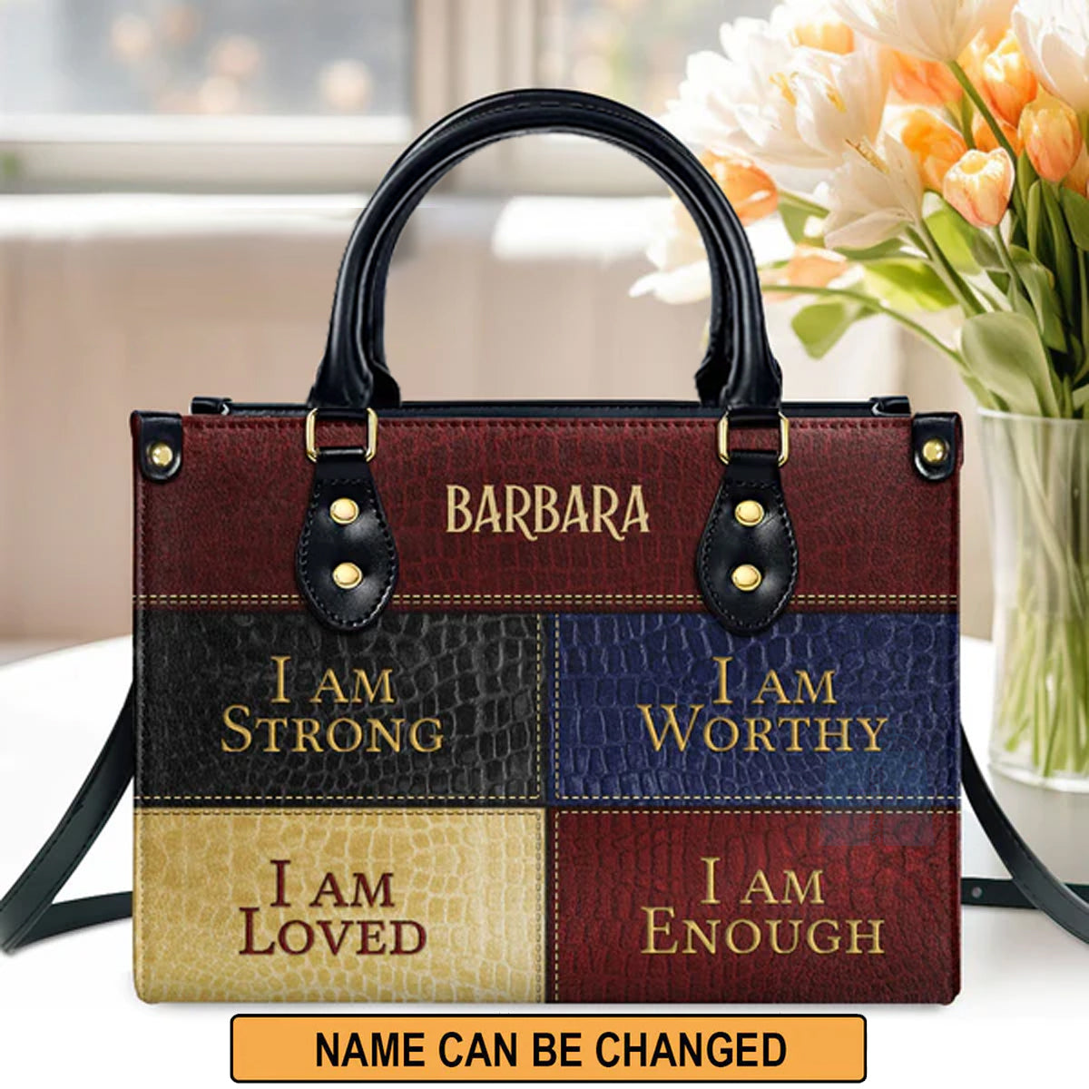 Christianartbag Handbags, I Am Enough, I Am Loved, Personalized Bags, Gifts for Women, Christmas Gift, CABLTB01290723. - Christian Art Bag