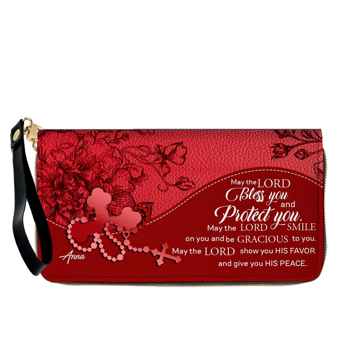 Personalized Christian Long Wallet for Women | Engraved Bible Verse & Name Wristlet Purse – CHRISTIANARTBAG