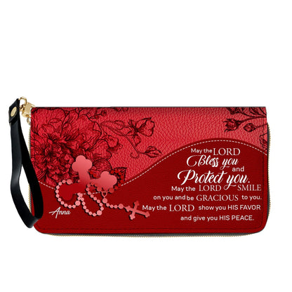 Personalized Christian Long Wallet for Women | Engraved Bible Verse & Name Wristlet Purse – CHRISTIANARTBAG
