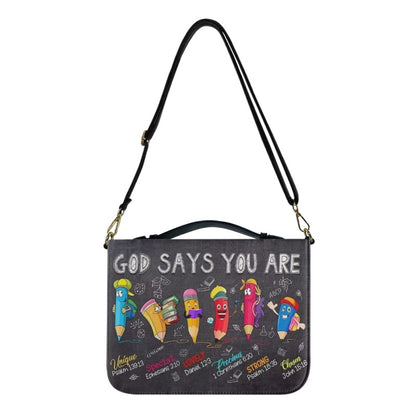 CHRISTIANARTBAG Bible Cover - GOD Says You Are - Bible Cover For Kids - Personalized Bible Cover, CABBBCV01070924.