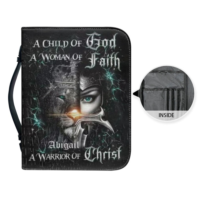 Christianart Bible Cover - A Child Of God A Woman Of Faith A Warrior Of Christ - Personalized Bible Cover - Warrior Bible Cover - CABBBCV01171024.