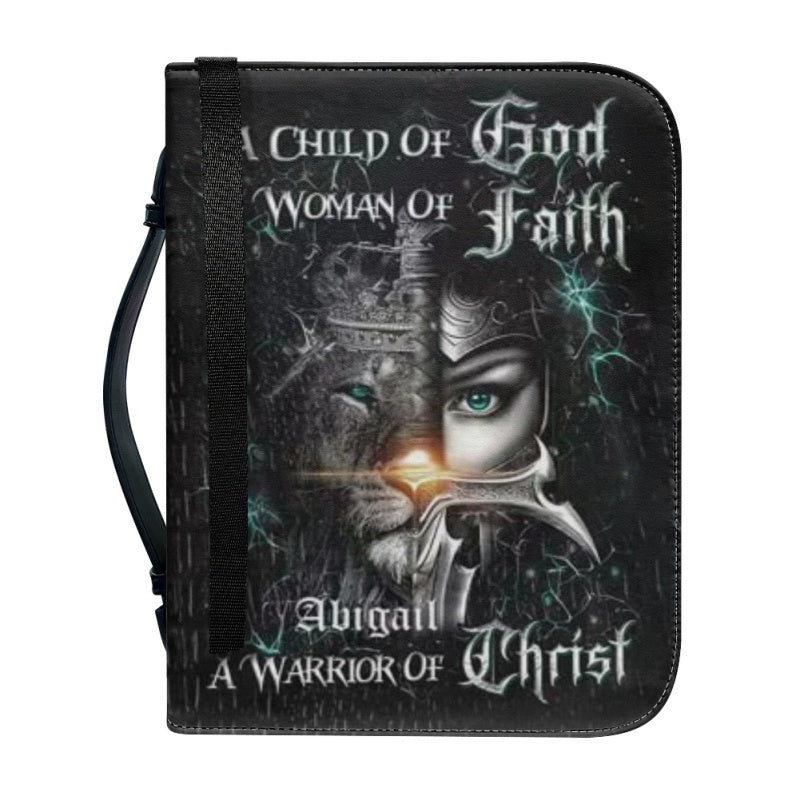 Christianart Bible Cover - A Child Of God A Woman Of Faith A Warrior Of Christ - Personalized Bible Cover - Warrior Bible Cover - CABBBCV01171024.