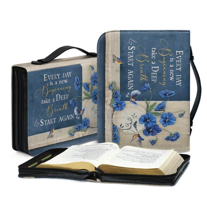 Christianartbag Bible Cover, Every Day Is A New Beginning Bible Cover, Personalized Bible Cover, Flower Bible Cover, Christian Gifts, CAB03250124.