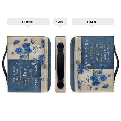 Christianartbag Bible Cover, Every Day Is A New Beginning Bible Cover, Personalized Bible Cover, Flower Bible Cover, Christian Gifts, CAB03250124.