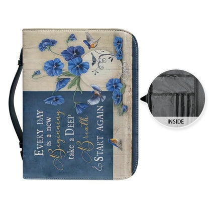 Christianartbag Bible Cover, Every Day Is A New Beginning Bible Cover, Personalized Bible Cover, Flower Bible Cover, Christian Gifts, CAB03250124.