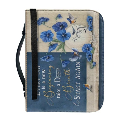 Christianartbag Bible Cover, Every Day Is A New Beginning Bible Cover, Personalized Bible Cover, Flower Bible Cover, Christian Gifts, CAB03250124.