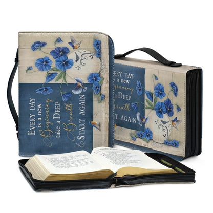 Christianartbag Bible Cover, Every Day Is A New Beginning Bible Cover, Personalized Bible Cover, Flower Bible Cover, Christian Gifts, CAB03250124.