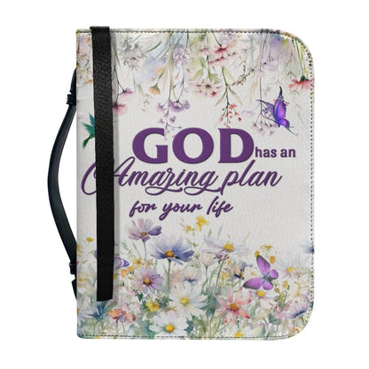 Christianartbag Bible Cover, GOD Has An Amazing Plan For Your Life Bible Cover, Personalized Bible Cover, Flower Bible Cover, Christian Gifts, CAB02271223. - Christian Art Bag