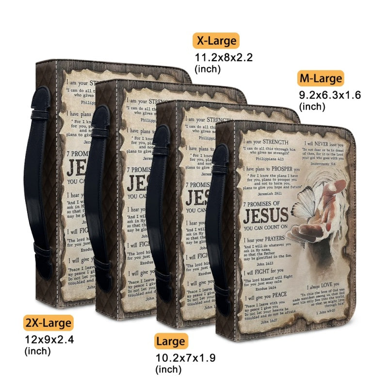 Christianartbag Bible Cover, 7 Promises Of Jesus Bible Cover, Personalized Bible Cover, Warrior Bible Cover, Christian Gifts, CAB01200124. - Christian Art Bag
