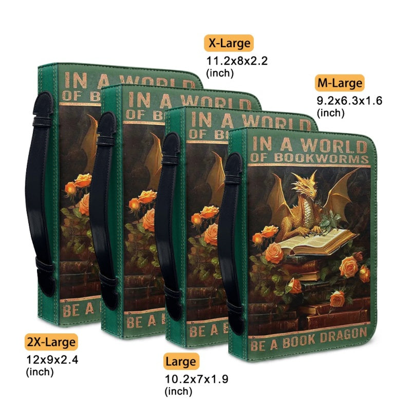 CHRISTIANARTBAG Bible Covers - In A World Of Bookworms Be A Book Dragon - Personalized Book Cover - CABBBCV03030524.