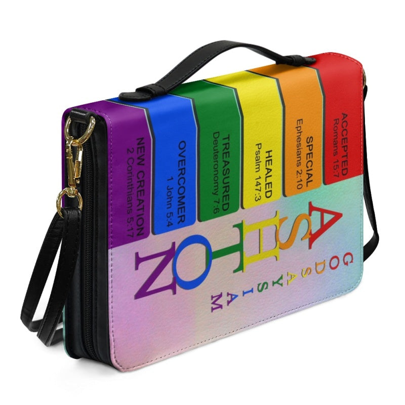 CHRISTIANARTBAG Bible Cover Rainbow - Uncover the sacred meaning of your name - Personalized Bible Cover, CABBBCV03131124.