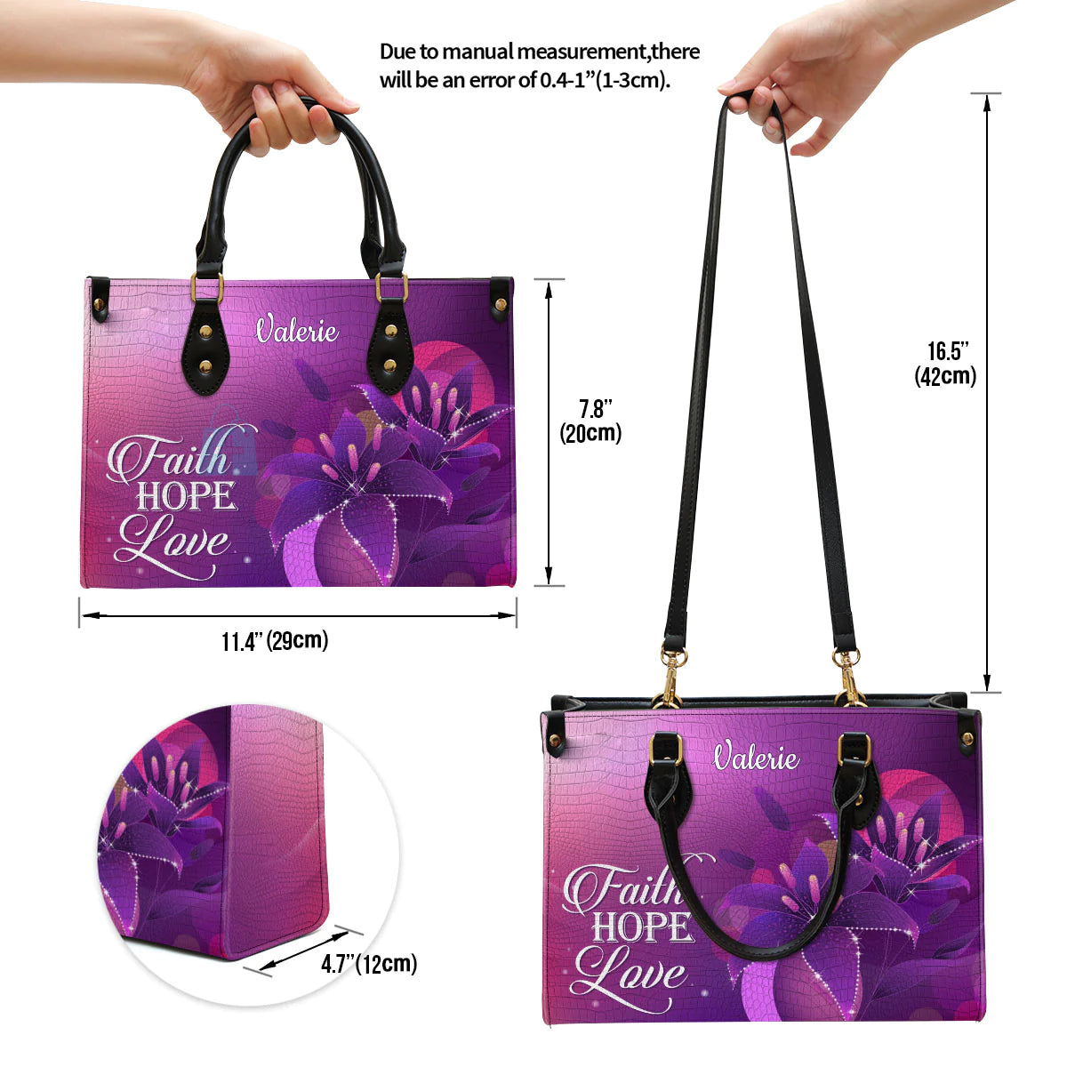Christianart Designer Handbags, Faith, Hope, Love, Personalized Gifts, Gifts for Women, Christmas Gift. - Christian Art Bag