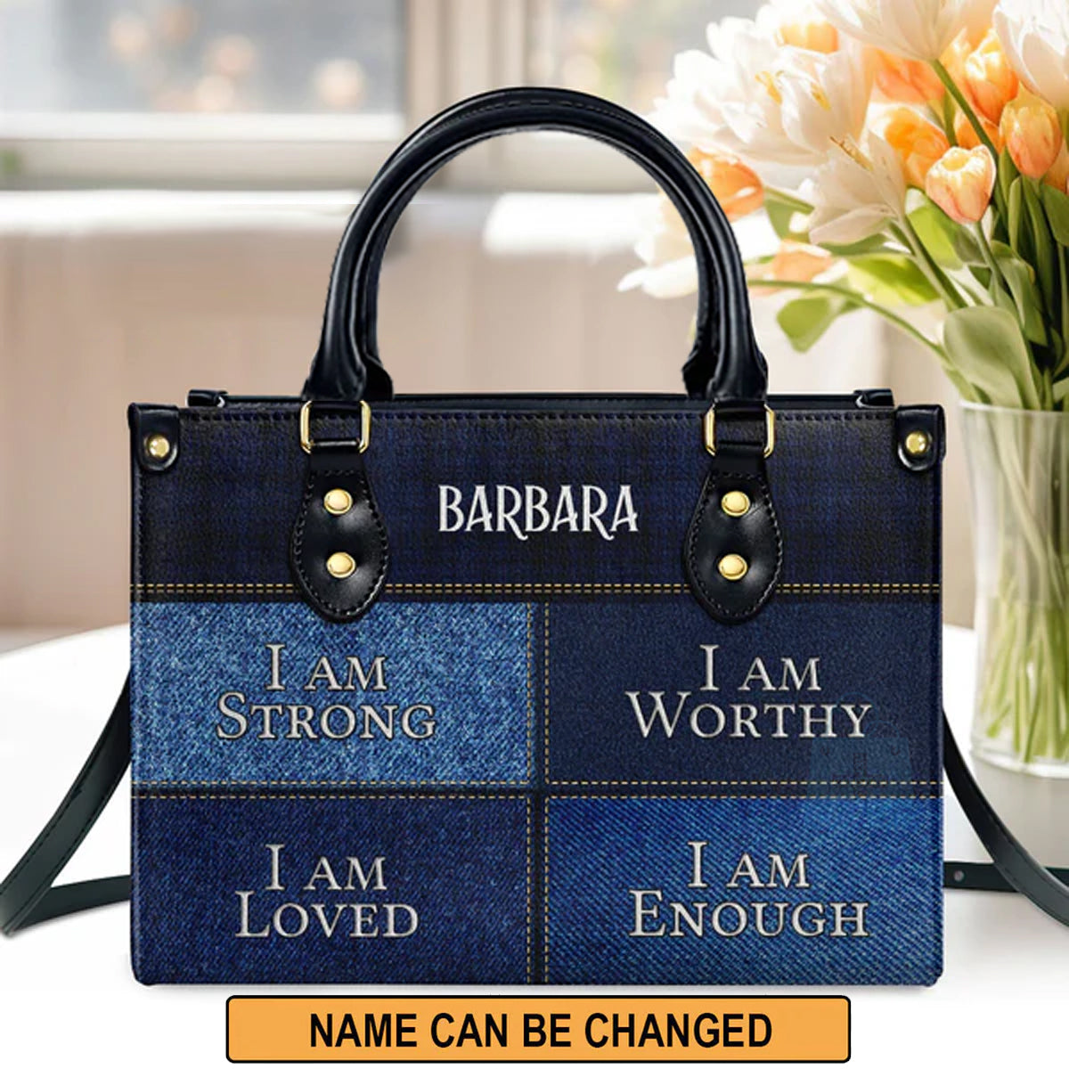 Christianartbag Handbags, I Am Strong, I Am Worthy, Personalized Bags, Gifts for Women, Christmas Gift, CABLTB02290723. - Christian Art Bag