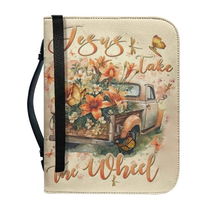 Christianartbag Bible Cover, jesus Take The Wheel Bible Cover, Personalized Bible Cover, Car Flower Bible Cover, Christian Gifts, CAB07090124. - Christian Art Bag