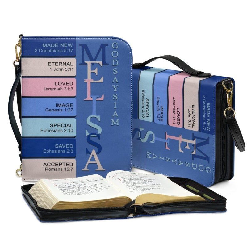 CHRISTIANARTBAG Bible Cover Blue - Uncover the sacred meaning of your name - Personalized Bible Cover, CABBBCV01131124.