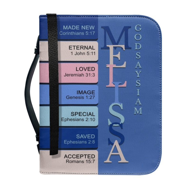 CHRISTIANARTBAG Bible Cover Blue - Uncover the sacred meaning of your name - Personalized Bible Cover, CABBBCV01131124.