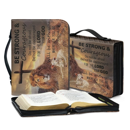 Personalized Bible Cover - Be Strong and Courageous Bible Cover - Customizable Christian Gift by CHRISTIANARTBAG - CAB02210524.