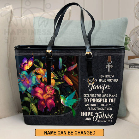 Christianart Handbag, Personalized Hand Bag, For I Know The Plans I Have For You, Personalized Gifts, Gifts for Women. - Christian Art Bag