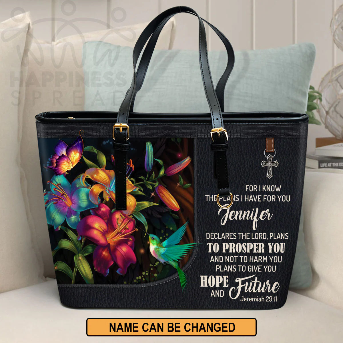 Christianart Handbag, Personalized Hand Bag, For I Know The Plans I Have For You, Personalized Gifts, Gifts for Women. - Christian Art Bag