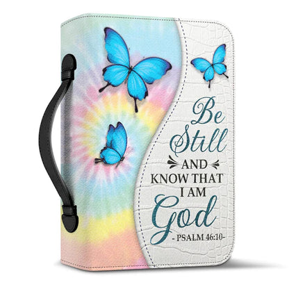 Christianart Bible Cover, Be Still And Know That I Am God Butterfly Tie Dye Psalm 46:10, Personalized Bible Cover, Gifts For Women, Christmas Gift. - Christian Art Bag