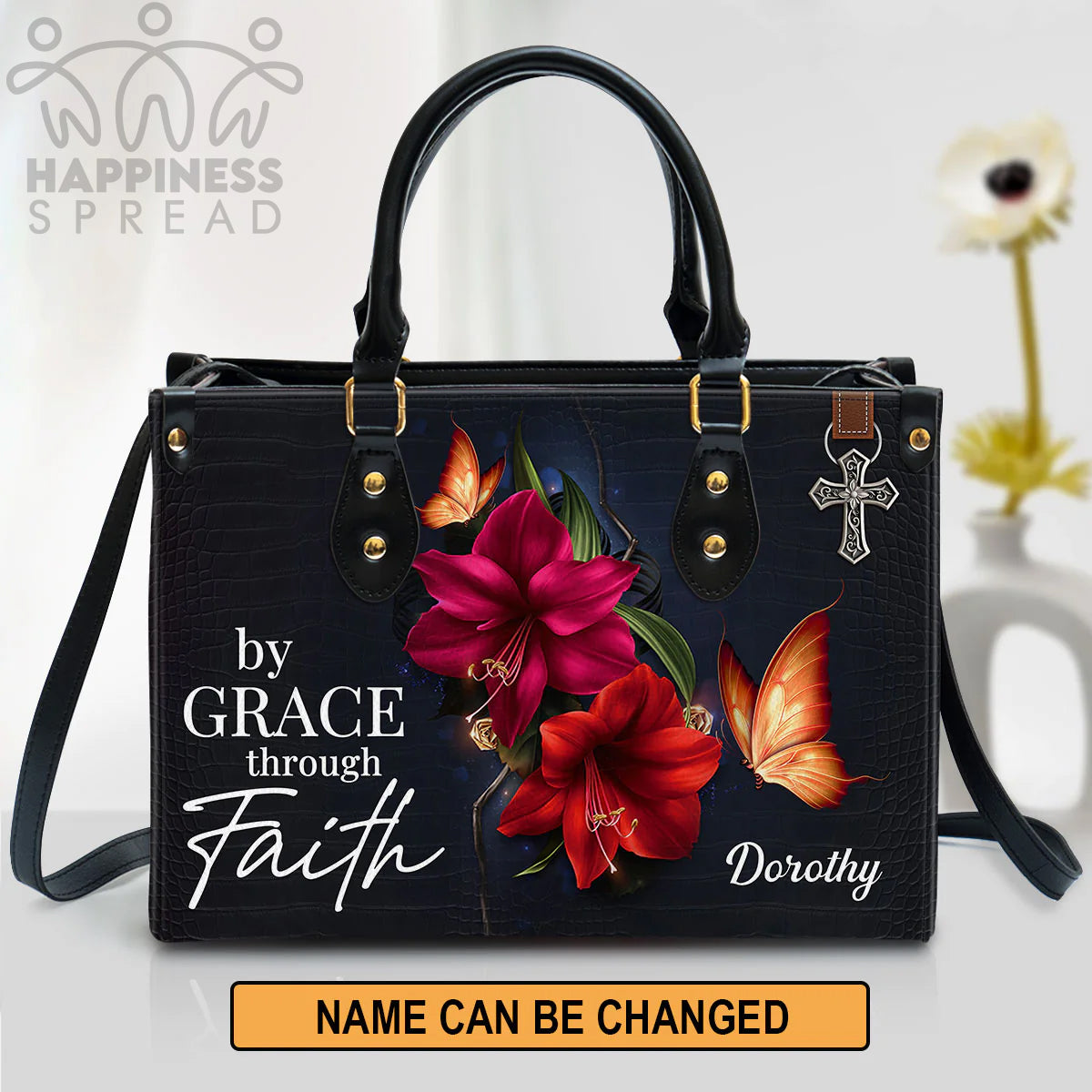 Christianart Handbag, Personalized Hand Bag, By Grace Through Faith, Personalized Gifts, Gifts for Women. - Christian Art Bag