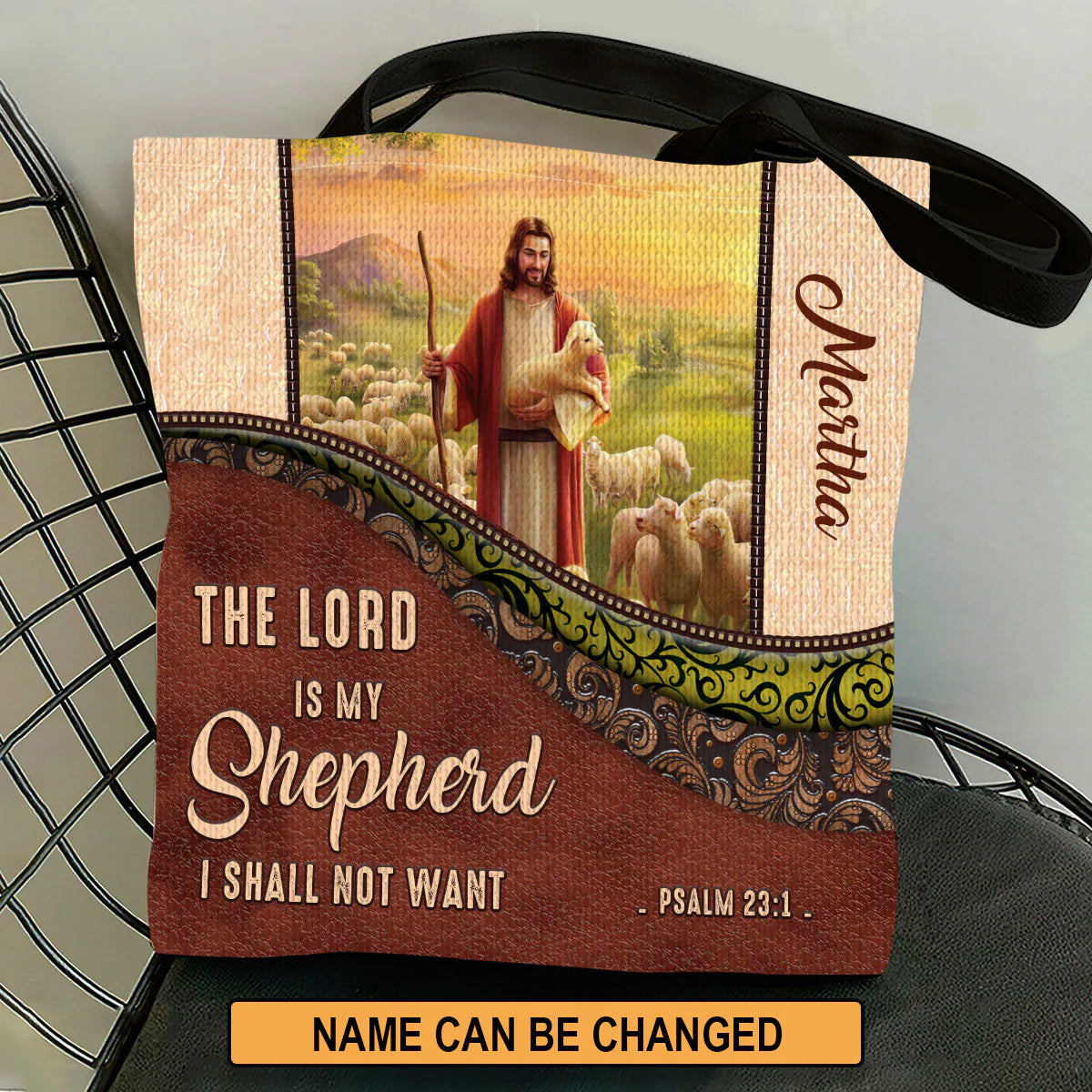 Christianart Designer Handbags, The Lord Is My Shepherd PSALM 23:1, Personalized Gifts, Gifts for Women. - Christian Art Bag