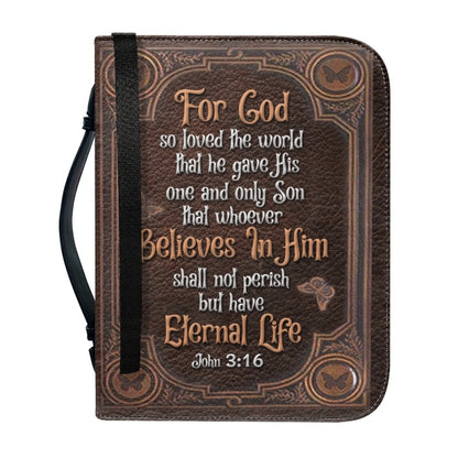 Christianartbag Bible Cover, For God So Loved John 3 16 Butterfly Leather Style Bible Cover, Personalized Bible Cover, Warrior Women Bible Cover, Christian Gifts, CAB01020124.. - Christian Art Bag