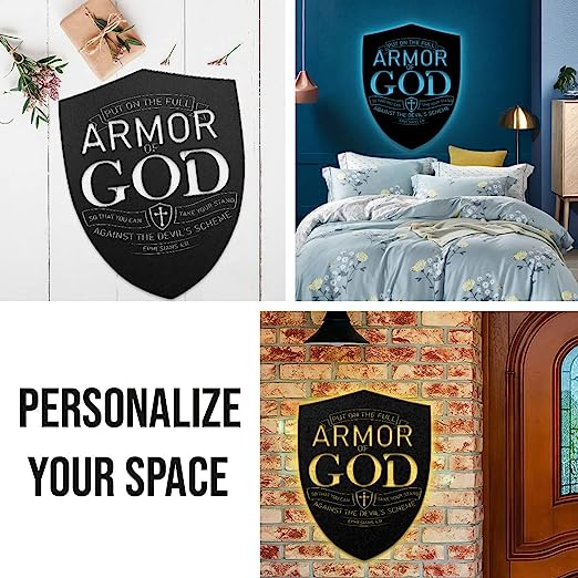 Christianartbag Metal Signs, Armor Of God - Ephesians 6:11, Christian Wall Art With Religious Scripture, Appreciation Gifts For Family - Christian Art Bag