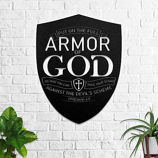 Christianartbag Metal Signs, Armor Of God - Ephesians 6:11, Christian Wall Art With Religious Scripture, Appreciation Gifts For Family - Christian Art Bag
