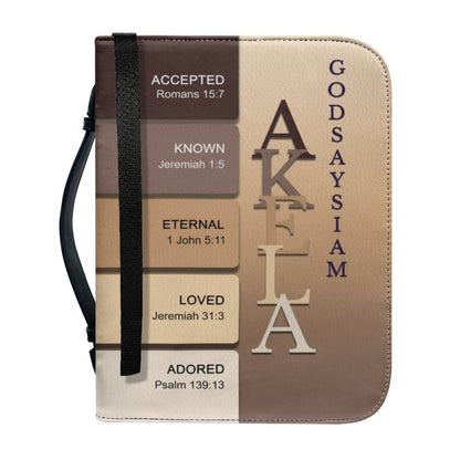 CHRISTIANARTBAG Bible Cover Gold Brown - Uncover the sacred meaning of your name - Personalized Bible Cover, CABBBCV16131124.