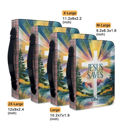 Christianart Bible Cover - Jesus Saves - Let Go And Let GOD - Personalized Bible Cover - Christmas Bible Cover - CABBBCV03261024