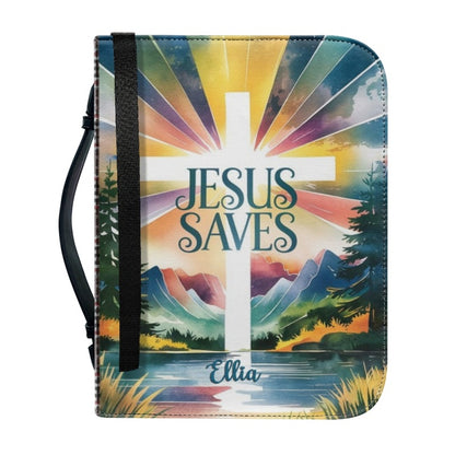 Christianart Bible Cover - Jesus Saves - Let Go And Let GOD - Personalized Bible Cover - Christmas Bible Cover - CABBBCV03261024