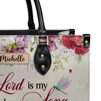 Christianart Designer Handbags, The Lord Is My Strength And My Song Psalm 118:14 Dragonfly Flower, Personalized Gifts, Gifts for Women, Christmas Gift. - Christian Art Bag