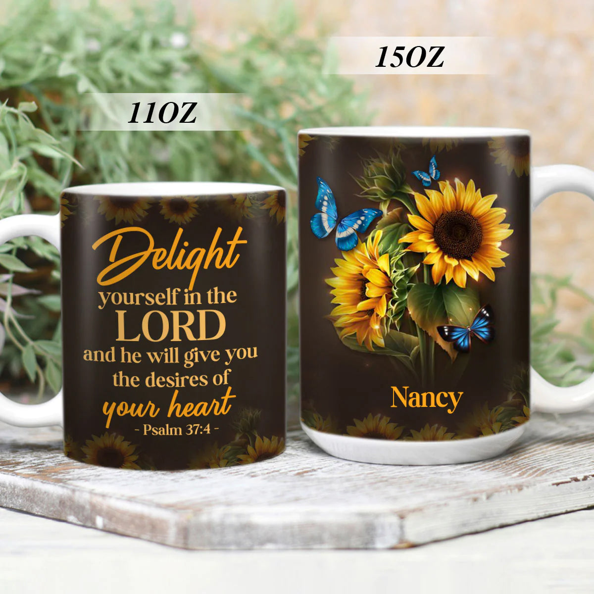 Christianartbag Drinkware, Delight Yourself In The Lord, Personalized Mug, Tumbler, Personalized Gift. - Christian Art Bag