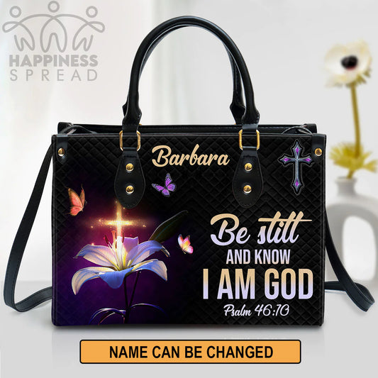 Christianart Handbag, Personalized Hand Bag, Be Still And Know That I Am God, Personalized Gifts, Gifts for Women. - Christian Art Bag