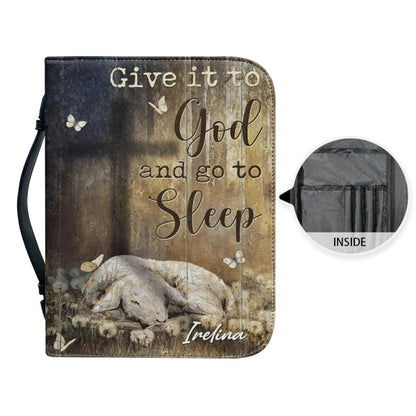 Christianartbag Bible Cover, Give It To GOD And Go To Sleep Bible Cover, Personalized Bible Cover, Sheep Bible Cover, Christian Gifts, CAB006210224.