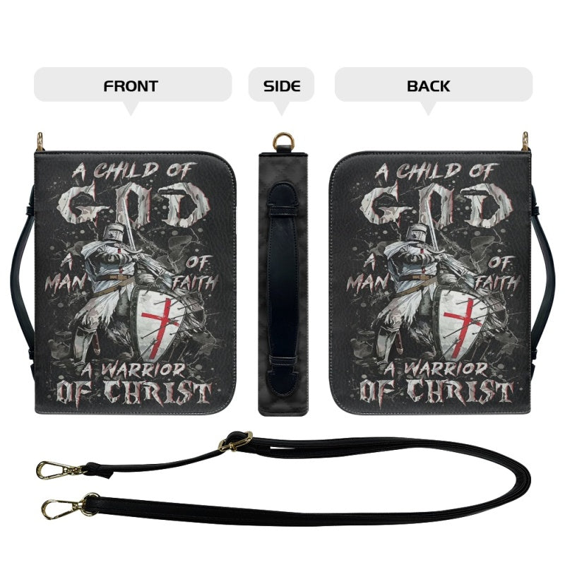 CHRISTIANARTBAG Bible Cover - A Child Of GOD A Man Of Faith A Warrior Of Christ - Armor of God Bible Cover - Personalized Bible Cover, CABBBCV0119924.