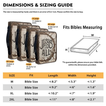Christianartbag Bible Cover, Redeeming Grace Bible Cover with Crown of Thorns Design - Name Customization Available, CAB01270224.