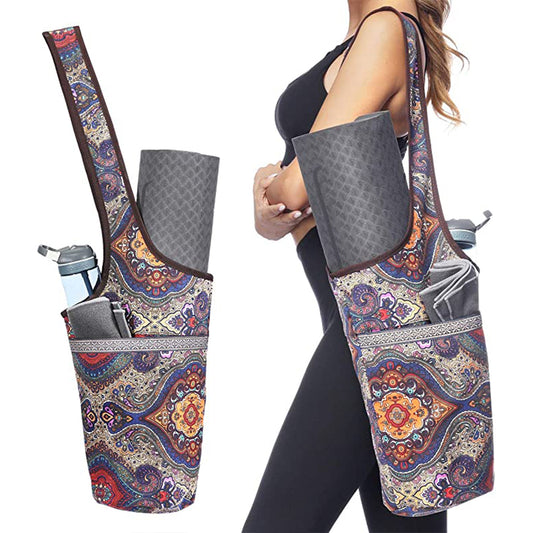 HPSP Yoga Mat Bags, Long Tote with Pockets, Holds More Yoga Accessories, Cute Yoga Mat Holder with Bonus Yoga Mat Strap Elastics, Stylish and Practical Yoga Mat Bags and Carriers for Women - Christian Art Bag