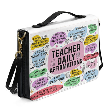 CHRISTIANARTBAG Bible Cover - Teacher Daily Affirmations - Personalized Bible Cover, CABBBCV09120824.