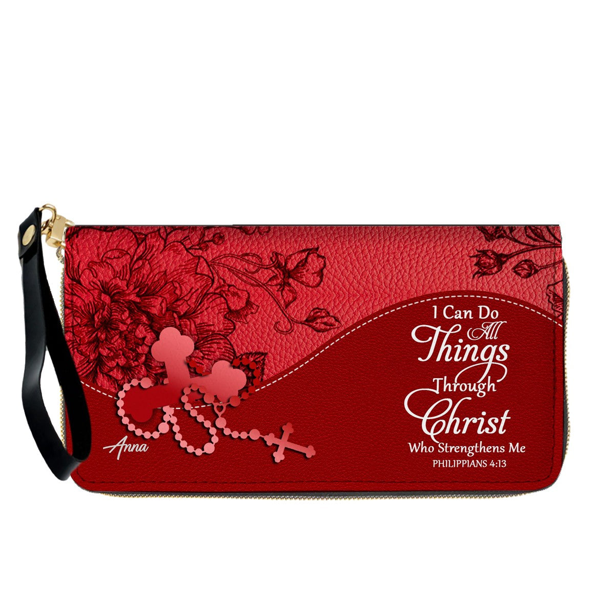 Personalized Christian Long Wallet for Women | Engraved Bible Verse & Name Wristlet Purse – CHRISTIANARTBAG